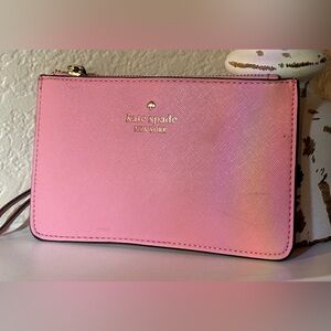 Kate Spade Rose Gold Logo Clutch Wristlet